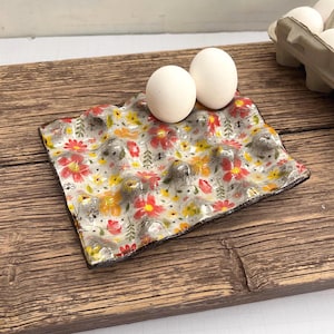 Floral Rustic Ceramic 12 egg tray ,handmade egg holder countertop ,vintage egg holder,Ceramic egg carton,cottage core