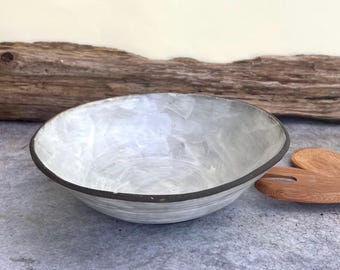 Handmade white salad bowl,fruit bowl,Large pottery bowl,Ceramic serving bowl,Rustic counter top decor