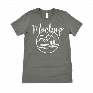 3001 Military Green | Bella Canvas 3001 Mockup | Bella Canvas Flat Lay Shirt Only | Tshirt Mockup | T Shirt Mock Up | 3001 Mockup Flat Lay