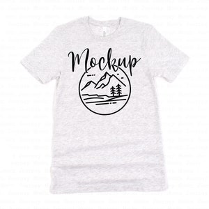 3001 Ash | Bella Canvas 3001 Mockup Ash | Bella Canvas Flat Lay Shirt Only | Tshirt Mockup | Simple T Shirt Mock Up | 3001 Mockup Flat lay