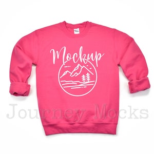 Gildan Mockup | Gildan 18000 Heliconia Mockup | 18000 Mockup | Crewneck Flat Lay | Sweatshirt Mockup | 18000 Heliconia | Sweatshirt Mock Up