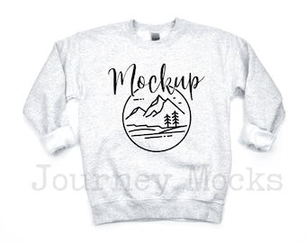 Gildan Mockup | Gildan 18000 Ash Mockup | 18000 Mockup | Crewneck Flat Lay | Sweatshirt Mockup | Grey Sweatshirt Mockup | 18000 Mock Up