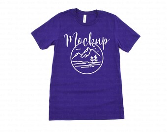 3001 Team Purple / Bella Canvas 3001 Mockup / Bella Canvas Flat Lay Shirt Only / Simple Shirt Mockup / Camiseta Mock Up / 3001 Mockup Flat Lay