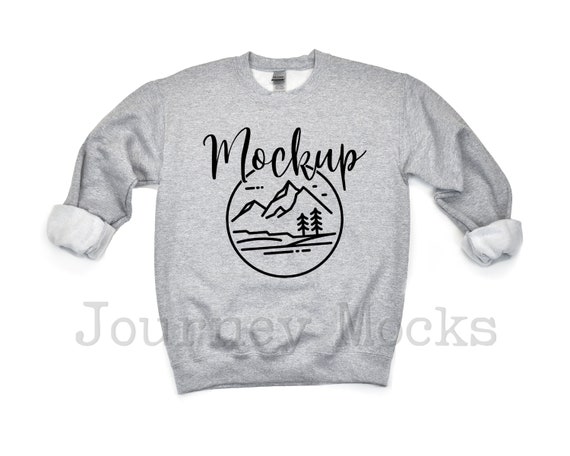 Gildan Mockup | Gildan 18000 Sport Grey Mockup | 18000 Mockup | Crewneck Flat Lay | Sweatshirt Mockup | Sport Grey Mockup | 18000 Mock Up