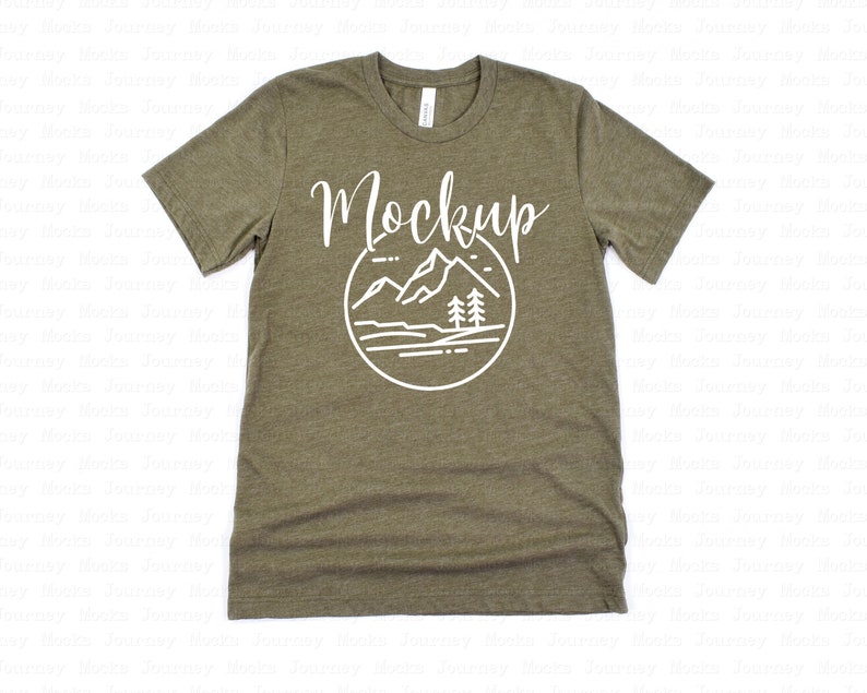 heather olive bella canvas