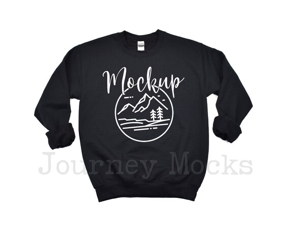 Gildan Mockup | Gildan 18000 Black Mockup | 18000 Mockup | Crewneck Flat Lay | Sweatshirt Mockup | Black Sweater Mockup | White Background