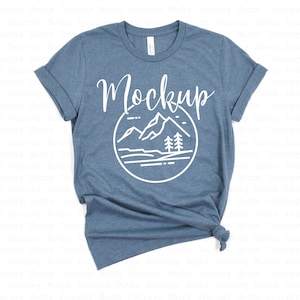 3001 Ljungskiffer | Bella Canvas 3001 Mockup | Bella Canvas Flat Lay Endast Skjorta | Knuten T-shirt Mockup | 3001 Bella Mockup | 3001 Flat Lay