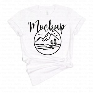 3001 White | Bella Canvas 3001 Mockup | Bella Canvas Flat Lay Shirt Only | Tied Tshirt Mockup | 3001 Bella Mockup | 3001 Flat Lay Mockup