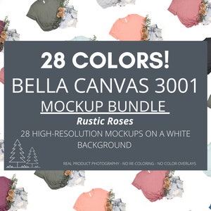 3001 Mockup Bundle | Bella Canvas 3001 Summer Mockup Bundle Pack | 3001 Bella Canvas T Shirt Bundle | Print On Demand Digital Mockup Bundle