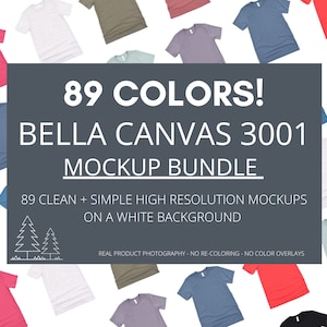 3001 Mockup Bundle | Bella Canvas 3001 Mockup Bundle Pack | Bella Canvas T Shirt Mega Bundle | Print On Demand Mockup Bundle | 3001 Mockup