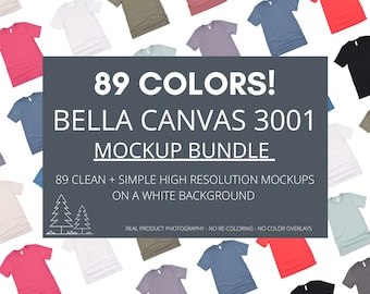 3001 Mockup Bundle | Bella Canvas 3001 Mockup Bundle Pack | Bella Canvas T Shirt Mega Bundle | Print On Demand Mockup Bundle | 3001 Mockup