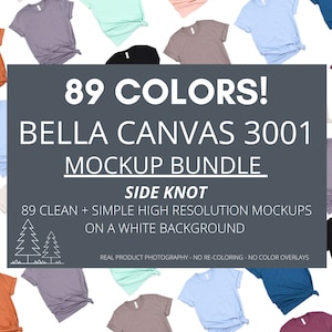 3001 Mockup Bundle | Bella Canvas 3001 Mockup Bundle Pack | Bella Canvas Tied T Shirt Bundle | Print On Demand Mockup Bundle | Tshirt Mockup