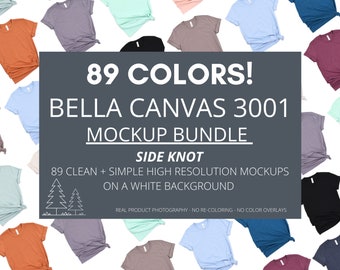 3001 Mockup Bundle | Bella Canvas 3001 Mockup Bundle Pack | Bella Canvas Tied T Shirt Bundle | Print On Demand Mockup Bundle | Tshirt Mockup