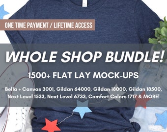 Whole Shop Mockup Bundle, Full-Access Digital Mock Ups, Lifestyle Mock-ups, Model Mockup, Bella Canvas 3001, Gildan 18000, Mega Shop Bundle