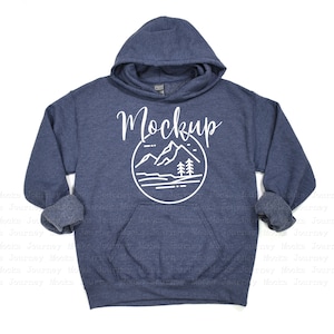 Heather Navy | Gildan 18500 Mockup= | Gildan Hoodie Mockup | 18500 Gildan Heavy Blend Flat Lay  | Lifestyle Hoodie Mockup | 18500 Sweatshirt