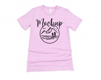 Heather Prism Lilac / Bella Canvas 3001 Mockup / Bella Canvas Flat Lay Shirt Only / Simple Shirt Mockup / Camiseta Mock Up / 3001 Flat Lay