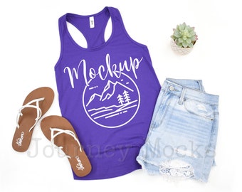 Next Level 1533 Mockup | Purple Rush | 1533 Mockup | Next Level 1533 Purple Rush | Tank Top Mockup | Racerback Mock Up | 1533 Flat lay