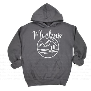 Gildan 18500 Mockup Charcoal | Gildan Hoodie Mockup | 18500 Gildan Heavy Blend Flat Lay  | Lifestyle Hoodie Mockup | 18500 Hoodie Sweatshirt