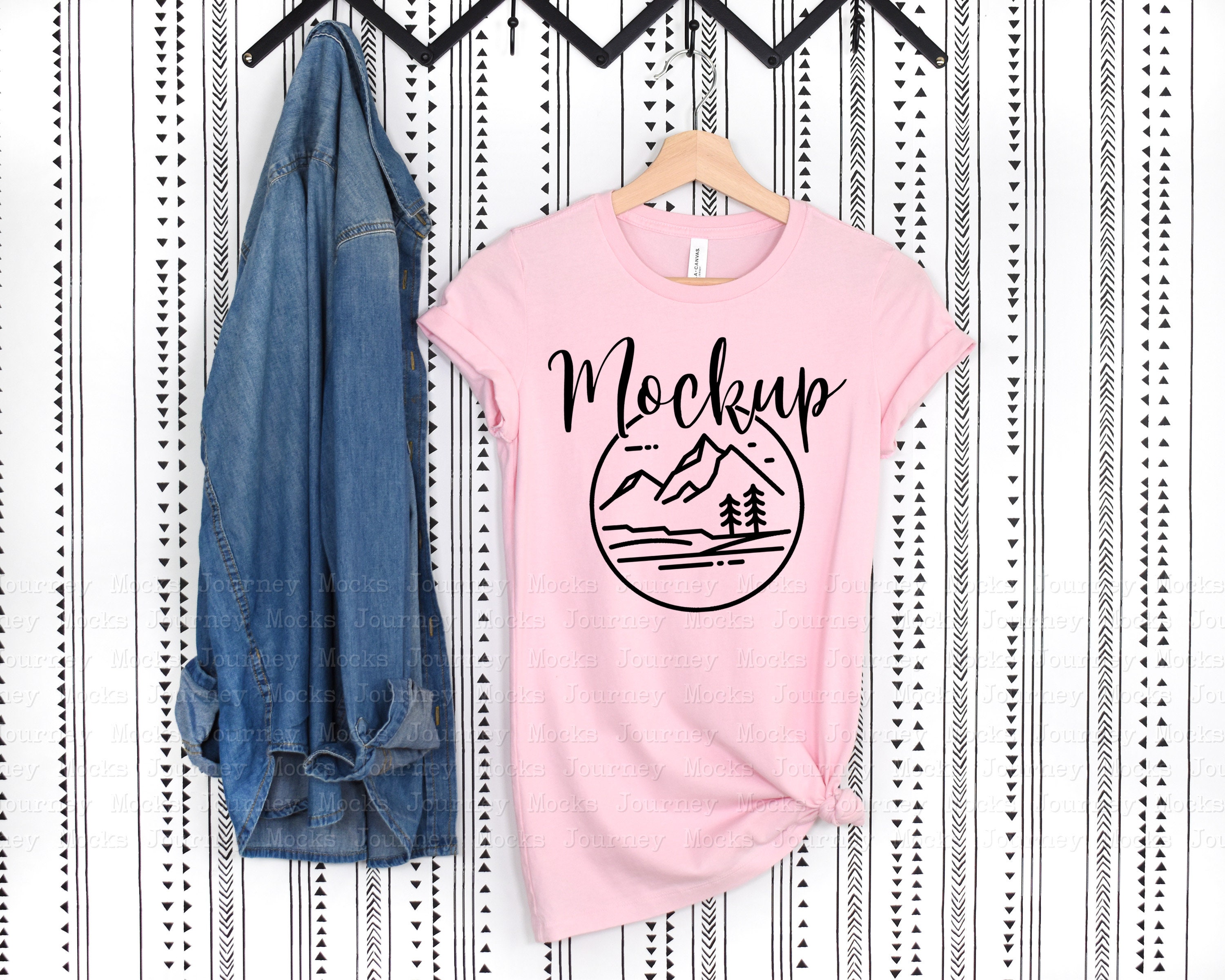 Download 6004 Pink Bella Canvas 6004 Mockup 6004 Mockup Hanging | Etsy