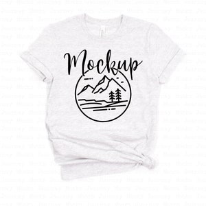 3001 Ash | Bella Canvas 3001 Mockup | Bella Canvas Flat Lay Shirt Only | Tied T Shirt Mockup | Bella Tshirt Mockup | 3001 Mockup Flat Lay