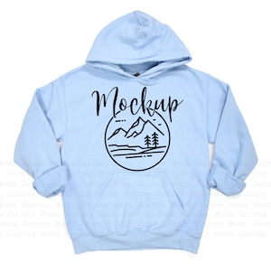 Gildan 18500 Mockup Light Blue | Gildan Hoodie Mockup | 18500 Gildan Heavy Blend Flat Lay  | Lifestyle Hoodie Mockup | 18500 Sweatshirt