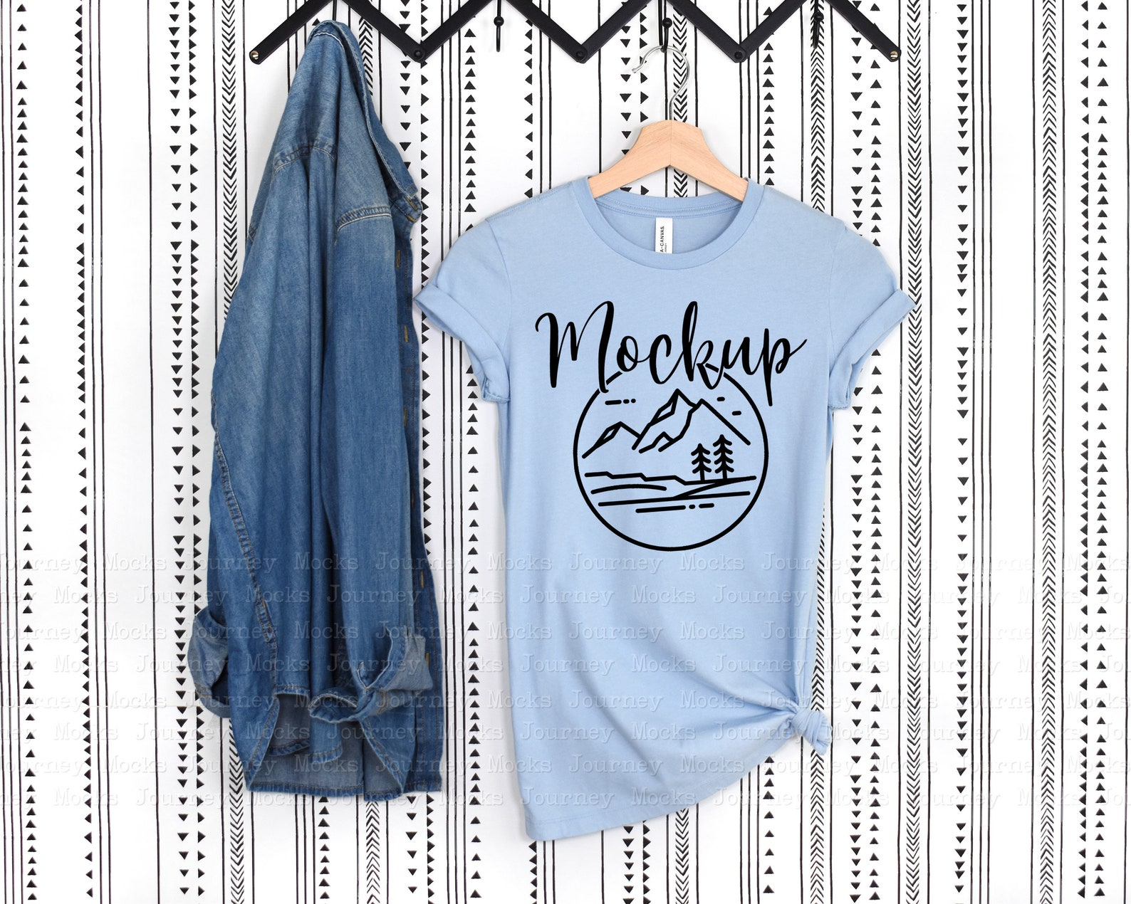 Download Baby Blue Bella Canvas 6004 Mockup 6004 Mockup Hanging T | Etsy