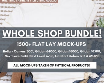 Whole Shop Mockup Bundle, Full-Access Digital Mock Ups, Lifestyle Mock-ups, Model Mockup, Bella Canvas 3001, Gildan 18000, Mega Shop Bundle