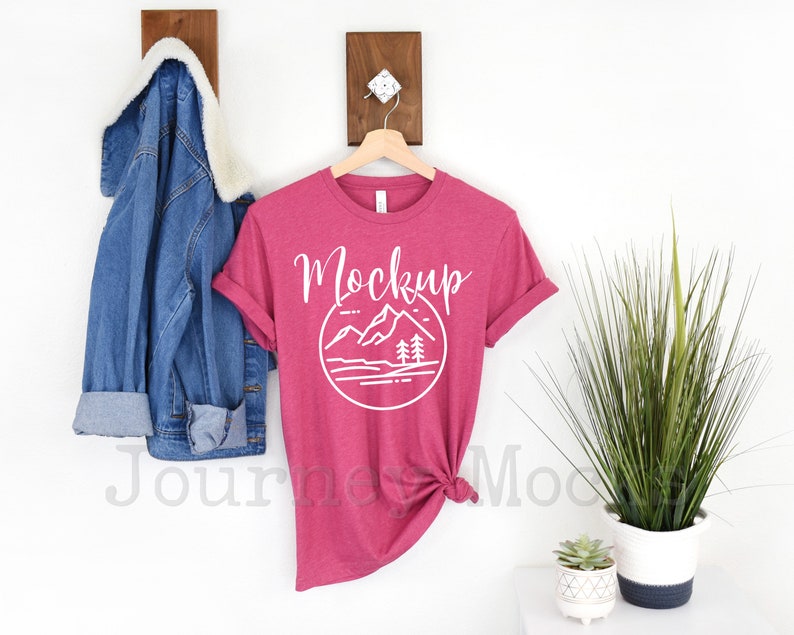 Download Lifestyle Digital 3001 Bella Canvas Flat Lay Heather Raspberry Hanging T Shirt Mockup Tshirt Mockup Bella Canvas 3001 Mockup Women S Clothing Clothing Ugaurbanag Com