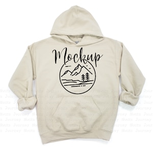 Sand | Gildan 18500 Mockup | Gildan Hoodie Mockup | 18500 Gildan Heavy Blend Flat Lay  | Lifestyle Hoodie Mockup | 18500 Hoodie Mockup