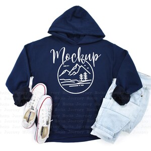 Navy | Gildan 18500 Mockup | Gildan Hoodie Mockup | Gildan Heavy Blend Flat Lay  | Lifestyle Hoodie Mockup | 18500 Navy Sweatshirt Mockup