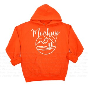 Gildan 18500 Mockup Orange | Gildan Hoodie Mockup | 18500 Gildan Heavy Blend Flat Lay  | Lifestyle Hoodie Mockup | 18500 Hoodie Mockup