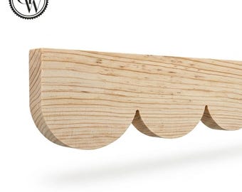 Scalloped Wood Trim Molding, Decorative Wavy Edge Trim, Furniture & Cabinet Edging, DIY Wood Molding, Shelf Trim, Unfinished