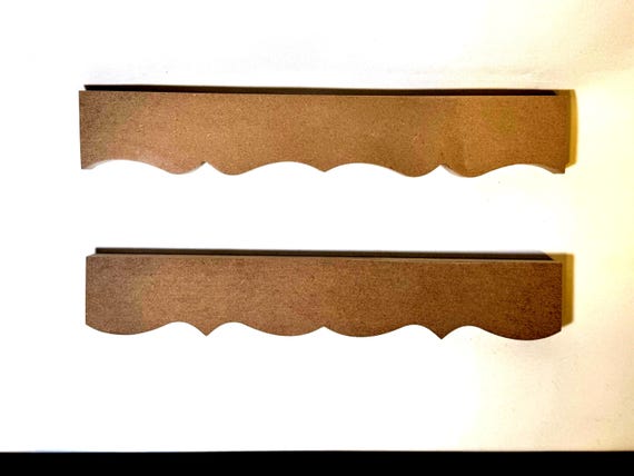 Unfinished Furniture Trim Scalloped Edge Wood Molding Cabinet Door Applique Piece Dresser Embellishment Architectural Detail Vintage
