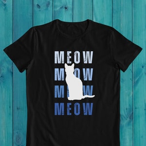Womens Cat Illustration Shirt Gift for Cat Mom, Mens Cat T-shirt Gift for Cat Dad, Crazy Cat Lady Tshirt Gift, Cute Cat Lovers Holiday Gift