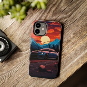 Subaru WRX STi iPhone 14, 13, 12, 11 Case | Subaru WRX Rally Car iPhone Case | Gift For Subaru WRX Owners, Sunset Subaru iPhone Case