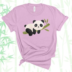 Cute Lazy Panda T-shirt Short Sleeve