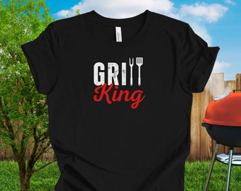 Camiseta de hombre "Grill King": Regalo ideal para el jefe de la barbacoa de verano.