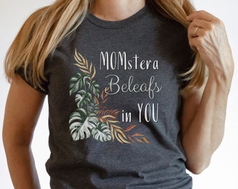 Monstera Plant Mom T-Shirt, Botanical Graphic Tee
