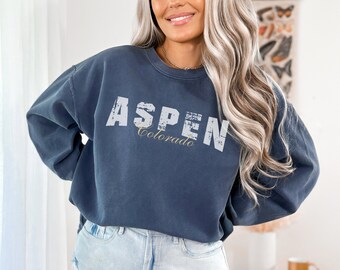 Aspen Colorado Sweatshirt: Vintage Skiing Sweater, Eco-Friendly