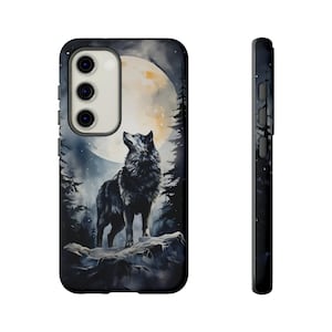 Wolf Howling at Moon Phone Case: Samsung Galaxy & Google Pixel