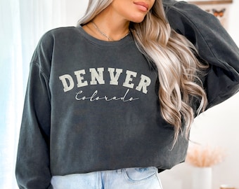 Denver Colorado Crewneck Sweatshirt: Comfort Colors, Rocky Mountains