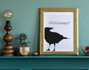 Nevermore | The Raven | Edgar Allen Poe | Printable Poster | Wall Art