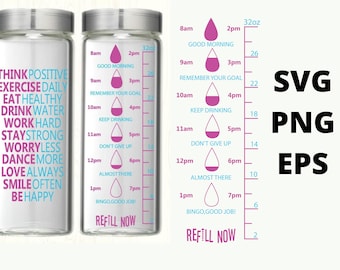 Water bottle drinking tracker svg file