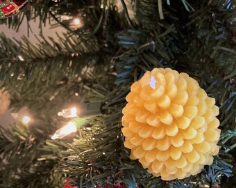 Pine nut Candle, Beeswax, 100% USA natural Bees Wax, Christmas gift, Pillar Candle, Hand Made Candle Active