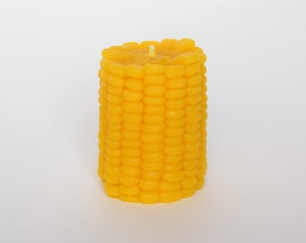 Corn Lover Candle, Corn Candle, 100% USA natural Bees Wax, Pillar Candle, Hand Made Candle