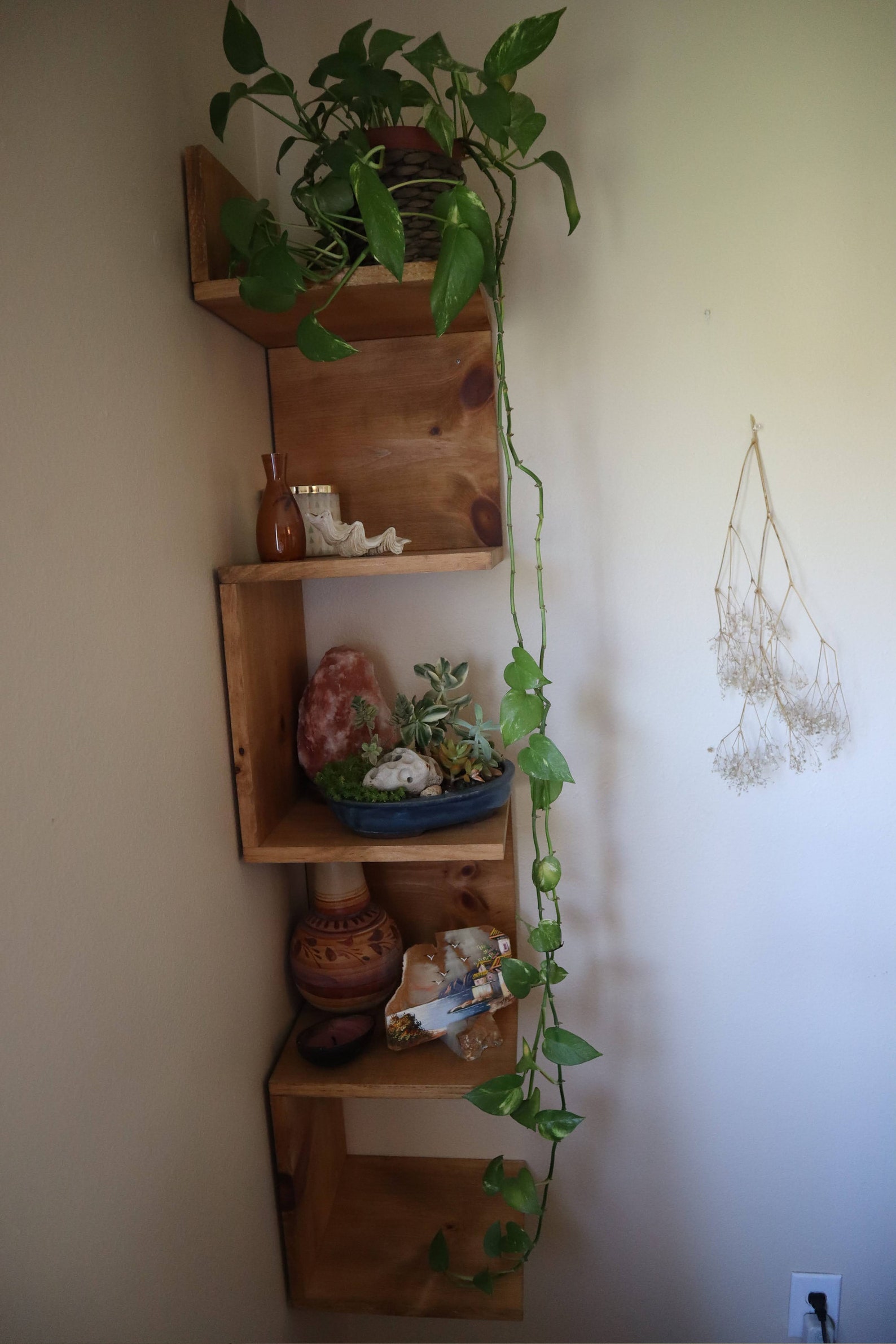 Zigzag Corner Shelf Etsy