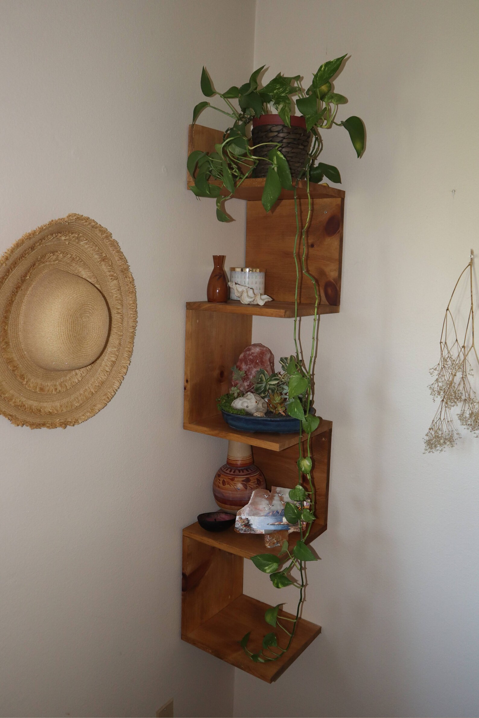 Zigzag Corner Shelf Etsy