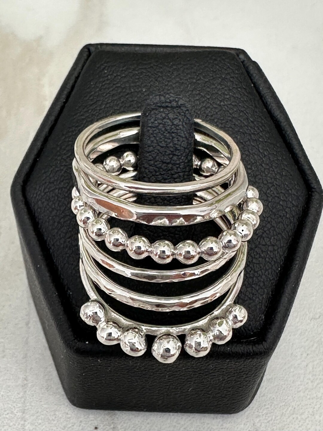 Set of Six Sterling Stackable Rings - Etsy
