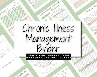 Chronic Illness Binder Printable | Medical Tracker Kit | Symptom Log | Doctor Appointment Prep | Chronic Pain Planner PDF Letter Size