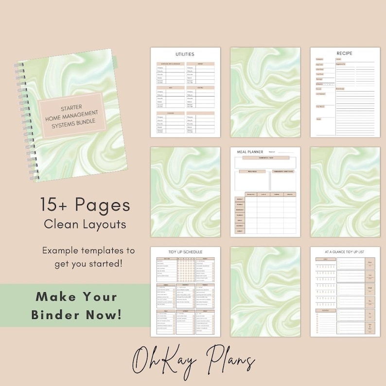 ADHD Home Management Binder | Printable Household Organizer | Cleaning ...